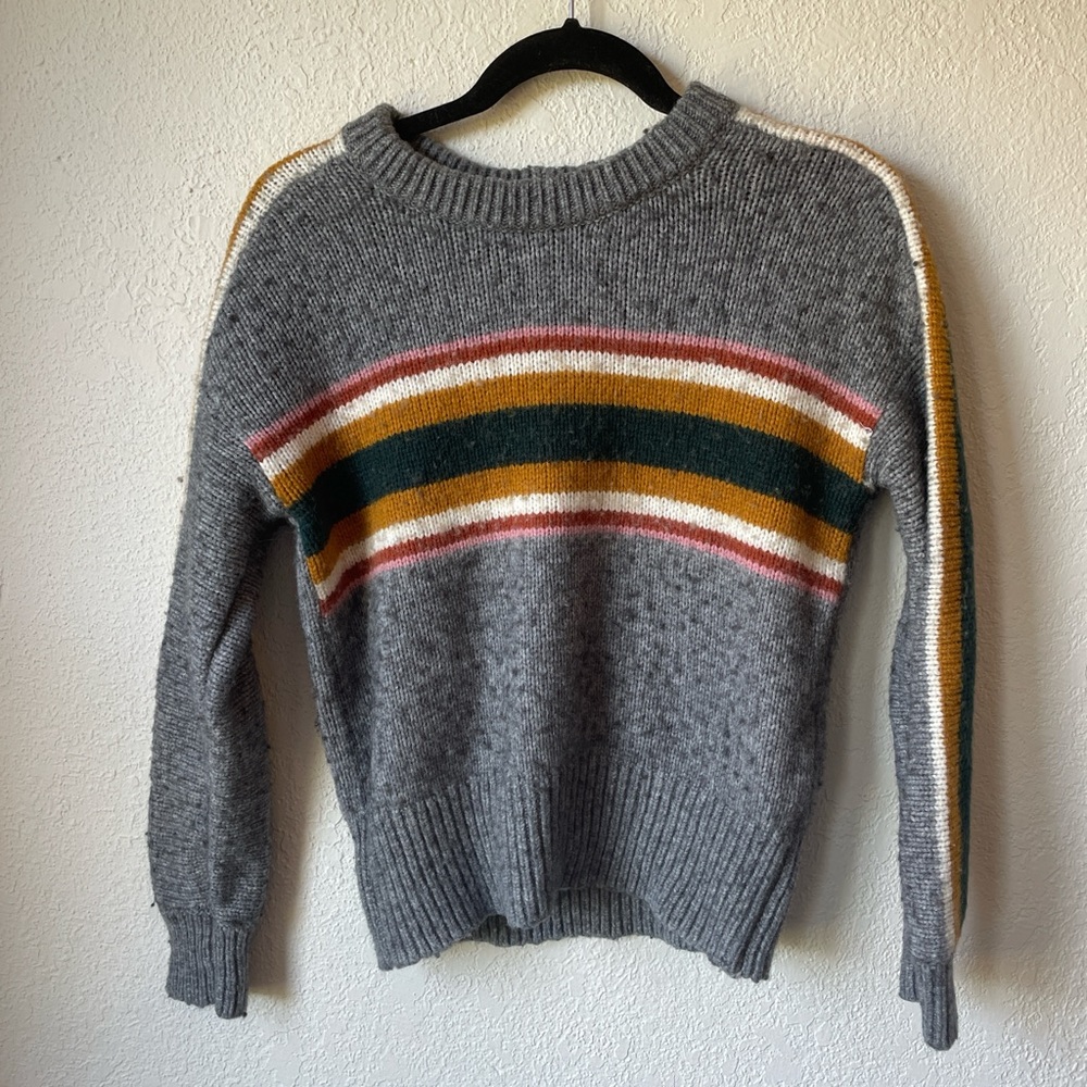Gray Striped Women's Sweater